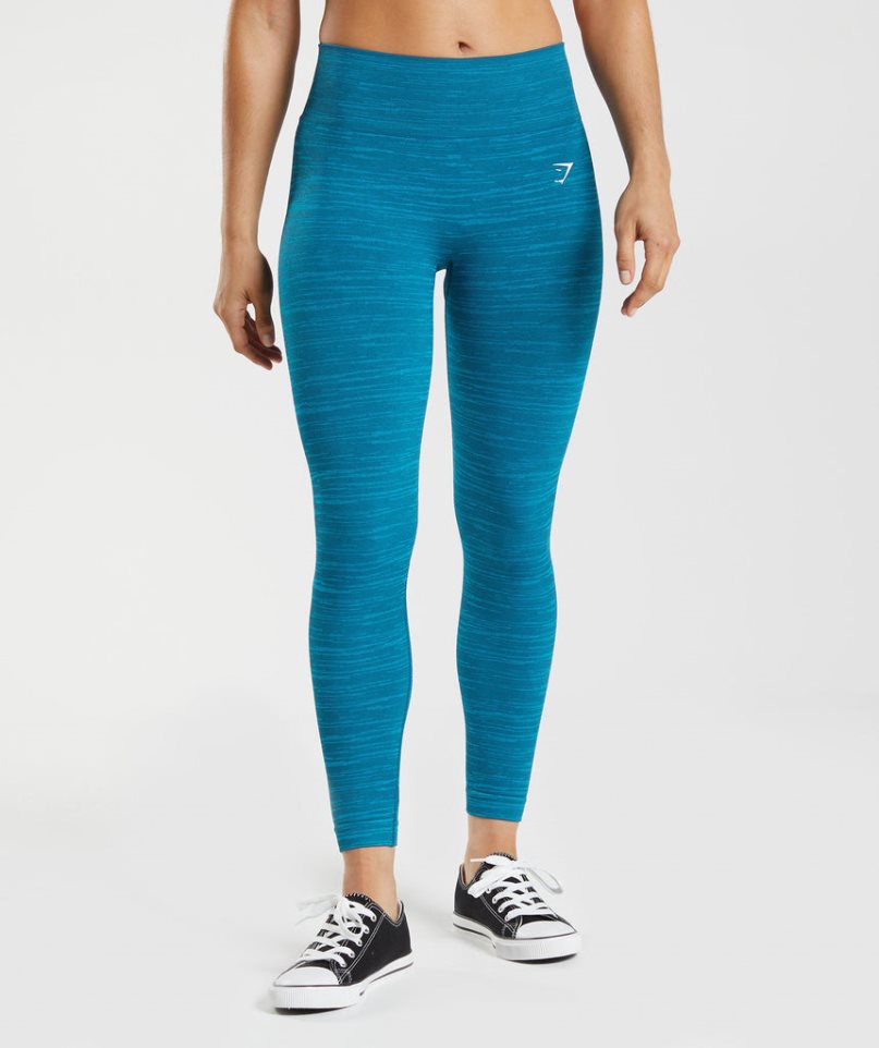 Legginsy Gymshark Adapt Marl Seamless Damskie Niebieskie | PL 835HFL